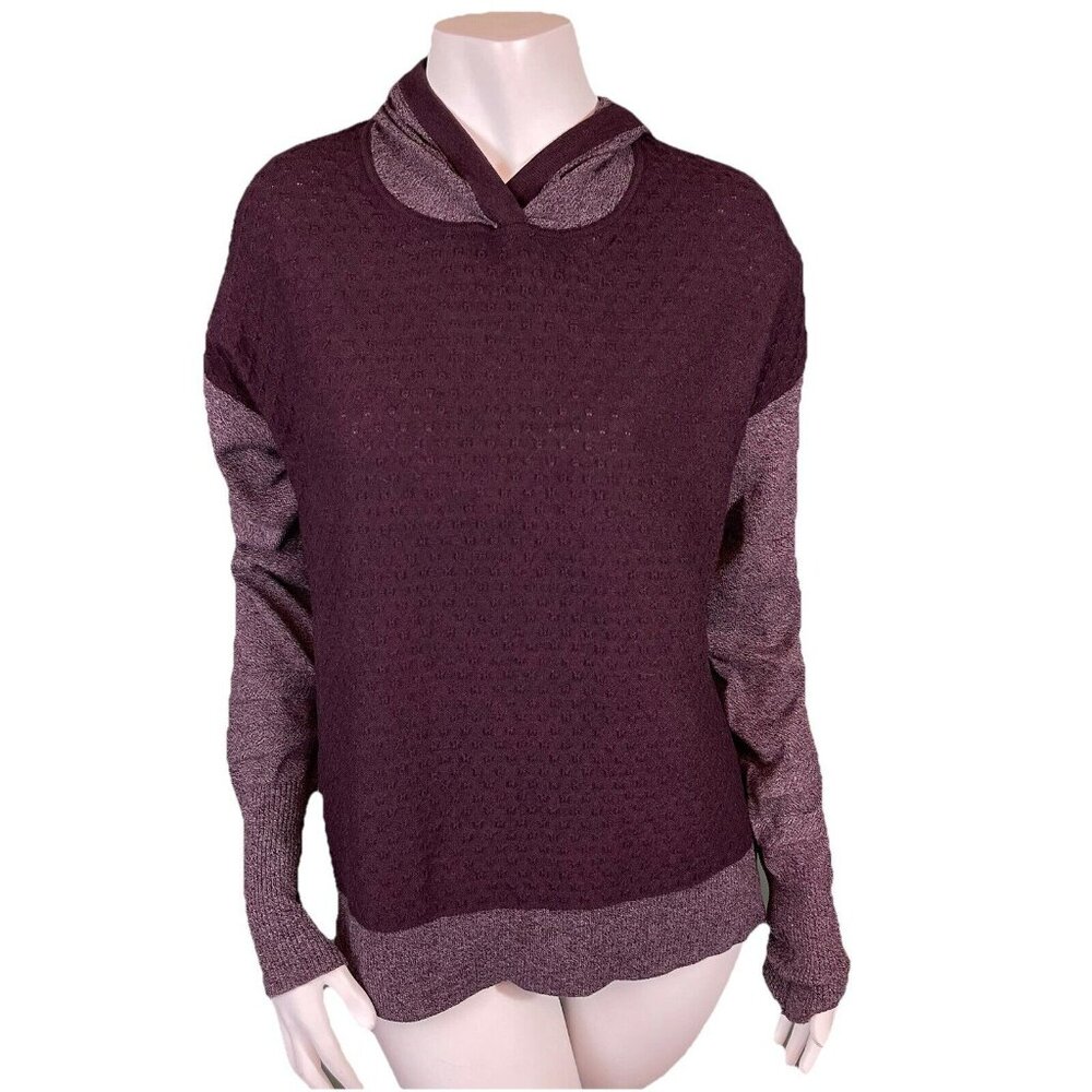 Smartwool Women's Plum and Heathered Plum Hooded Pullover